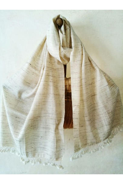 Wool and fine tussar stole. 
